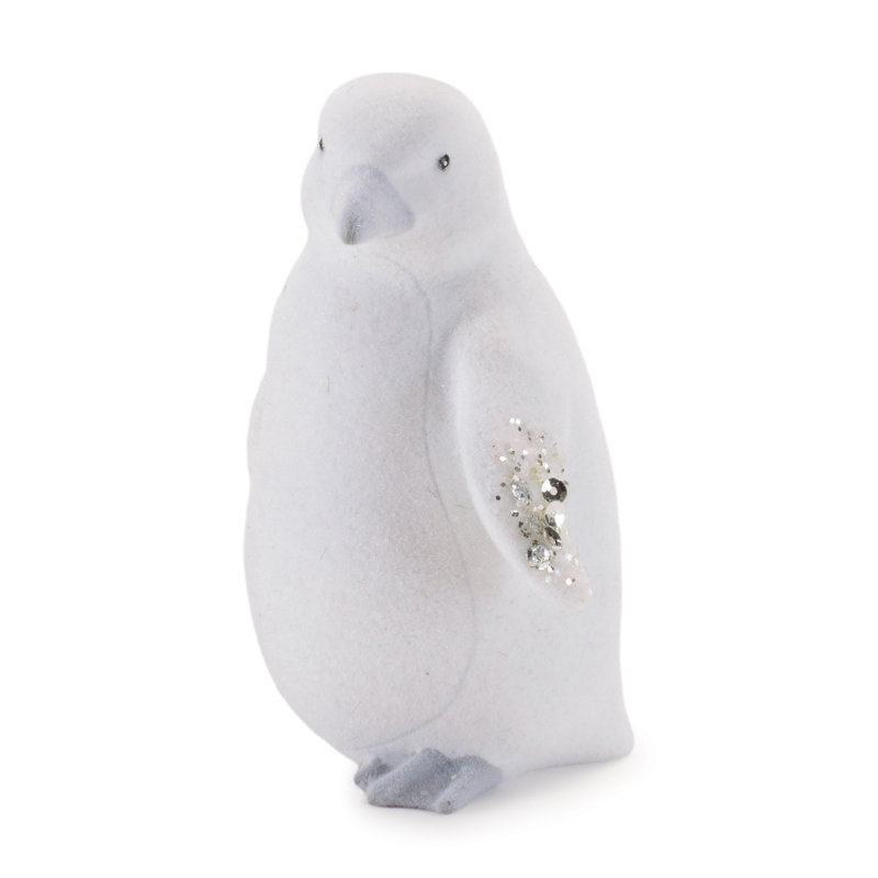 Mini figurines de pingouin blanc avec des ailes scintillantes (ensemble de 6)