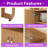 47 Inch Foldable Multi-Functional Table With Storage Shelves & Wheels Compact Dining Desk For Small Spaces