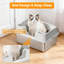 Open Top Stainless Steel Cat Litter Tray, High Sided Anti-Leakage Odour-Resistant Easy Clean Litter Box, 60x40x30.5cm(15cm), White