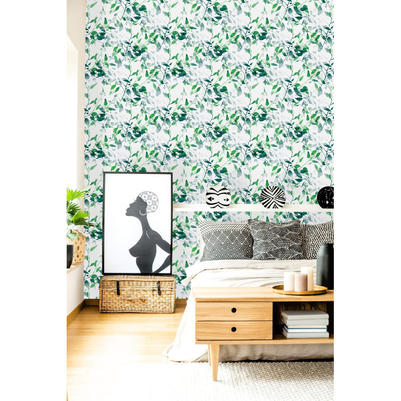 Rouleau de papier peint adhésif Pungoteague Eucalyptus, L 10,42 pi x l 25 po