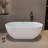 63 in. Freestanding Soaking Solid Surface Bathtub-98606635