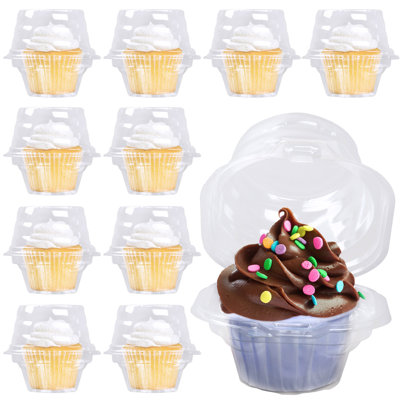  Boîtes de 100 petits gâteaux individuels, porte-gâteaux en plastique transparent avec couvercle, boîtes à petits gâteaux