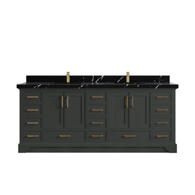 Meuble-lavabo double avec plateau Charlotte 84