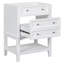 Meuble-lavabo 24 po sans lavabo, base seulement, structure en bois, armoire de rangement avec tiroir et tablette ouverte, blanc
