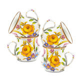 White Flower Market White Mugs