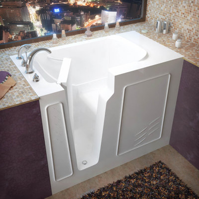 Flagstaff 52'' x 29'' Soaking Fiberglass Bathtub with Faucet