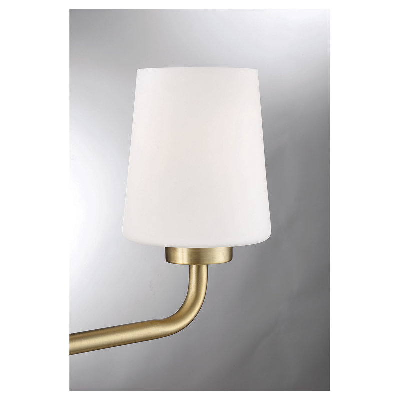Lark Kline Heritage Brass 2-Light Dimmable Vanity with Etched Opal Shades
