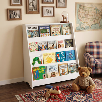 Bibliothèque pour enfants 34,6 "à 4 niveaux avec affichage orienté vers l'avant