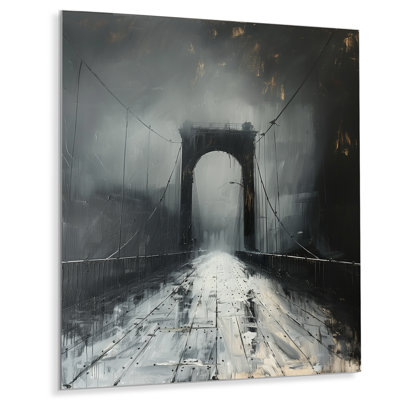 Impression sur toile grise et blanche monochromes