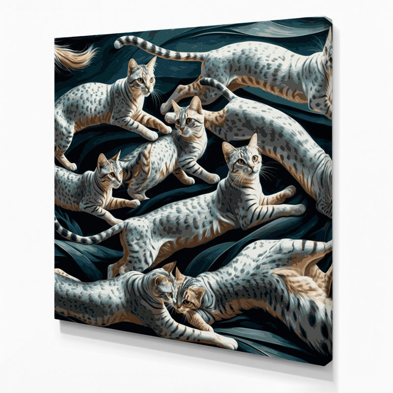 «Cats Arabian Mau», art mural sur toile, H 16 po x l 16 po