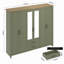 Limestone 6 Door 2 Drawer Wardrobe with Mirror-119009978
