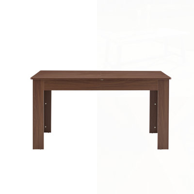 Extendable Rectangular Dining Table, Modern Expandable Kitchen Table With 2 Drop Leaves, Walnut Finish, Space-Saving For Small To Large Family, Dining Room & Living Room