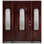 Portes d'entrée extérieures pré-installées en acajou prêtes à installer pour l'extérieur-63646203-63646202