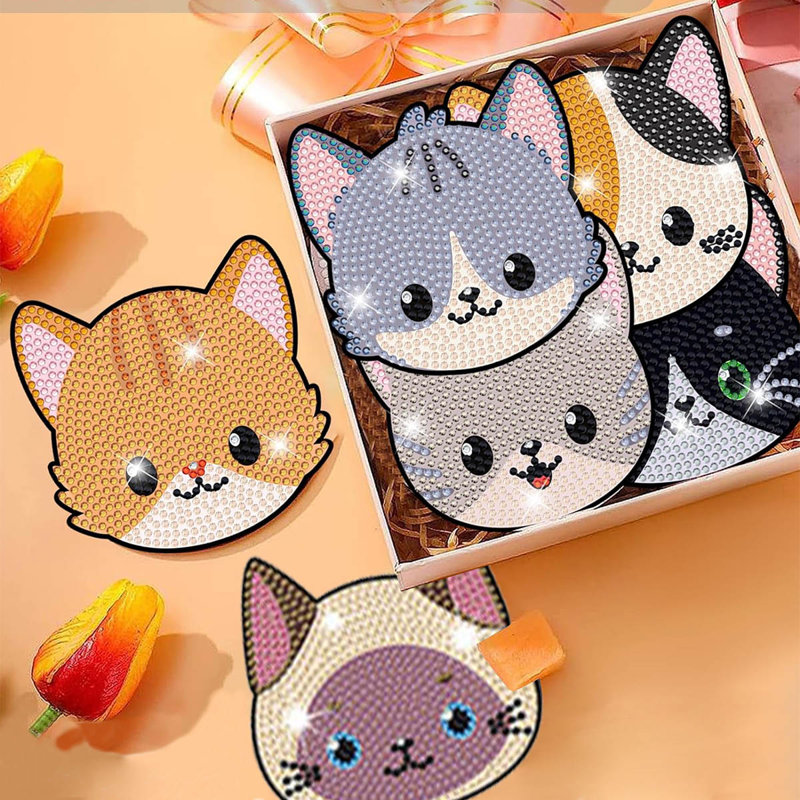 Ensemble de sous-verres fantaisie avec support
