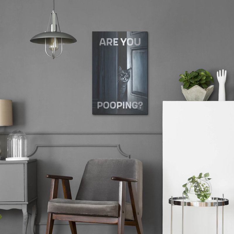 Art mural en métal Winston Porter «Are You Pooping» par Andreas Magnusson, H 24 po x l 16 po