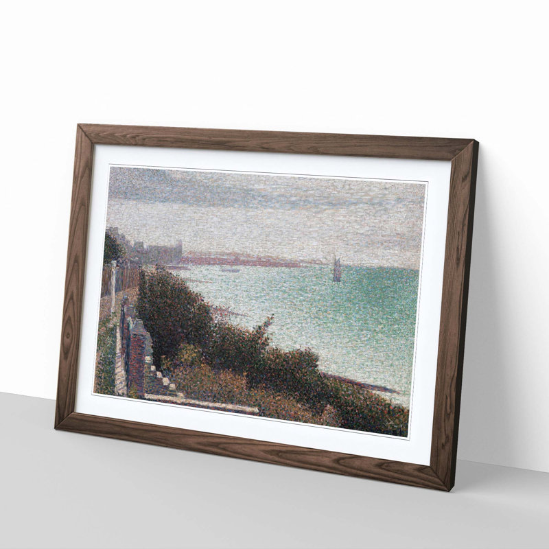 Coast Scene by Georges Seurat - Framed Print, Walnut