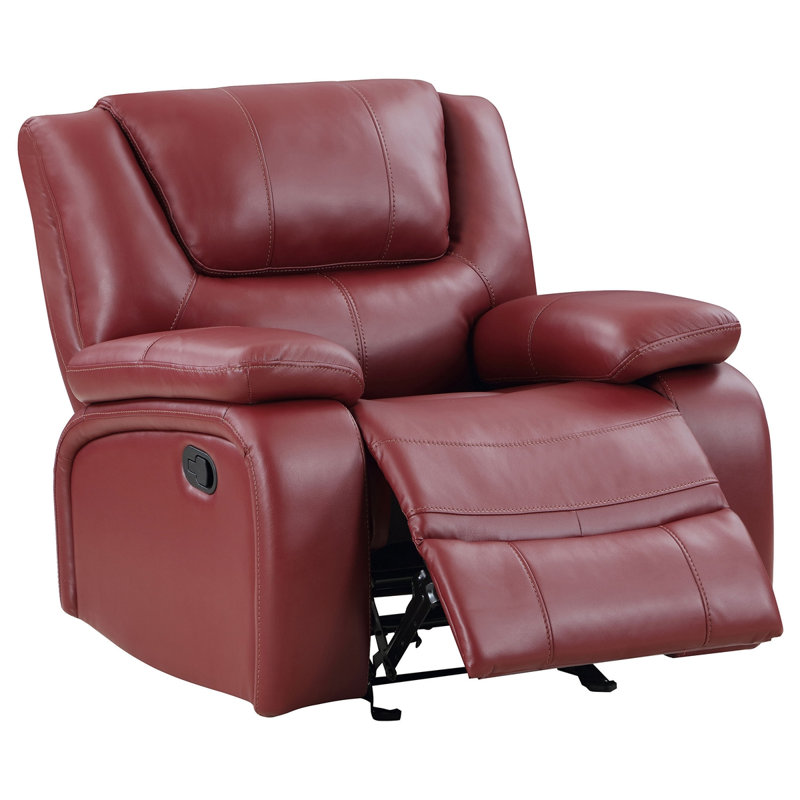 Elodie Red Upholstered Glider Recliner Chair, Red