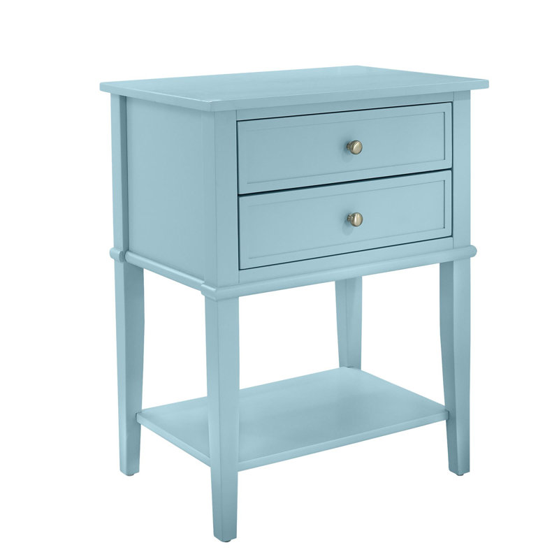 Arkeisha Floor Shelf End Table, Blue