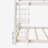 Twin over Queen House Bunk Bed with Climbing Nets and Climbing Ramp, Natural-905865324