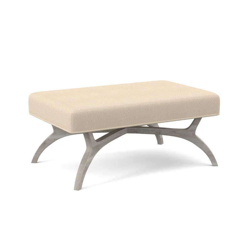 Ansel Upholstered Bench, Bisque, Filigree Ivory