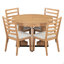 Ensemble de table de salle à manger ronde pour 4 avec chaises, ensemble de table de salle à manger extensible avec rallonge amovible de 16 po, ensemble de table de salle à manger rétro 5 pièces à motif géométrique unique pour la cuisine et la salle à manger (naturel)-131988886