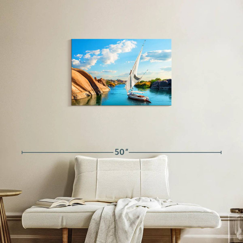 Meil River Nile Boat, H 20 po x l 30 po