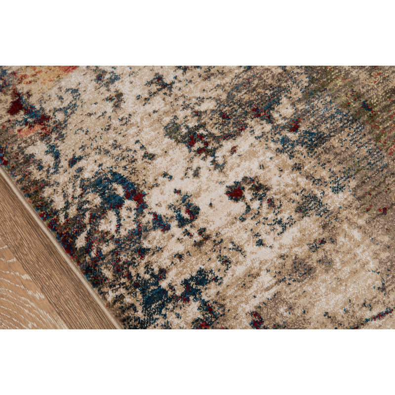 Tapis beige abstrait Metcalf, Rectangle 3 pi 3 po x 5 pi 3 po