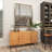 Wooden 3 Drawers 1 Shelf and 2 Doors Light Brown Sideboard