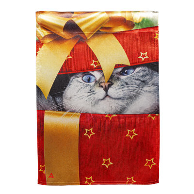 Gift Cat Lustre Garden Flag