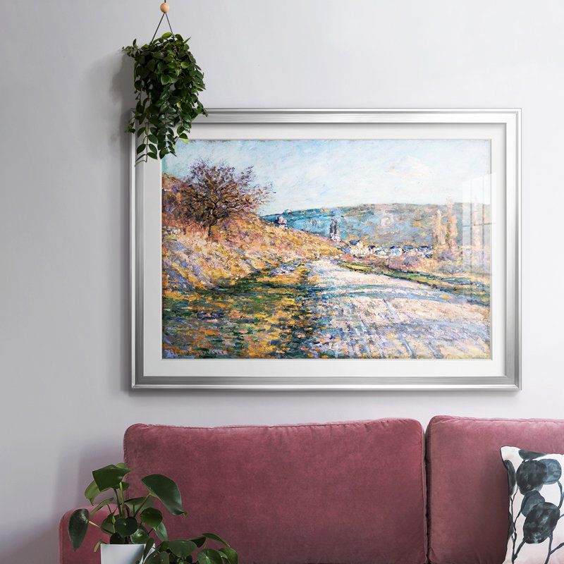 Monet, impression encadrée sur papier par Claude Monet, Argent, H 27 po x l 39 po x P 1,5 po