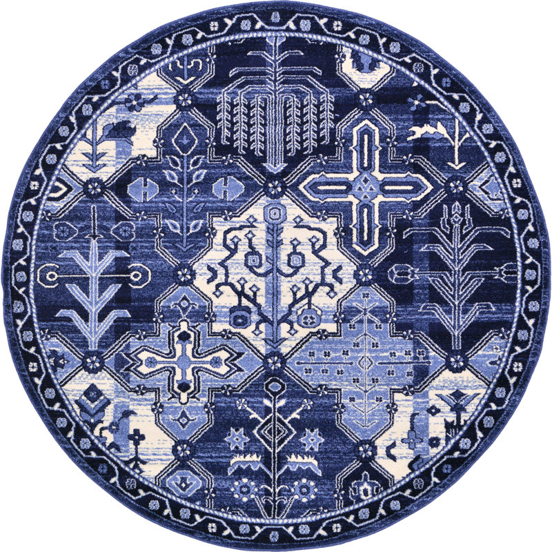 Godina Geometric Indoor Rug, Round 6'1"