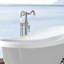 Robinet de baignoire autoportant en métal avec douche à main - 6,33 po Largeur, hauteur de la baignoire de salle de bain en métal massif, profondeur 43,04