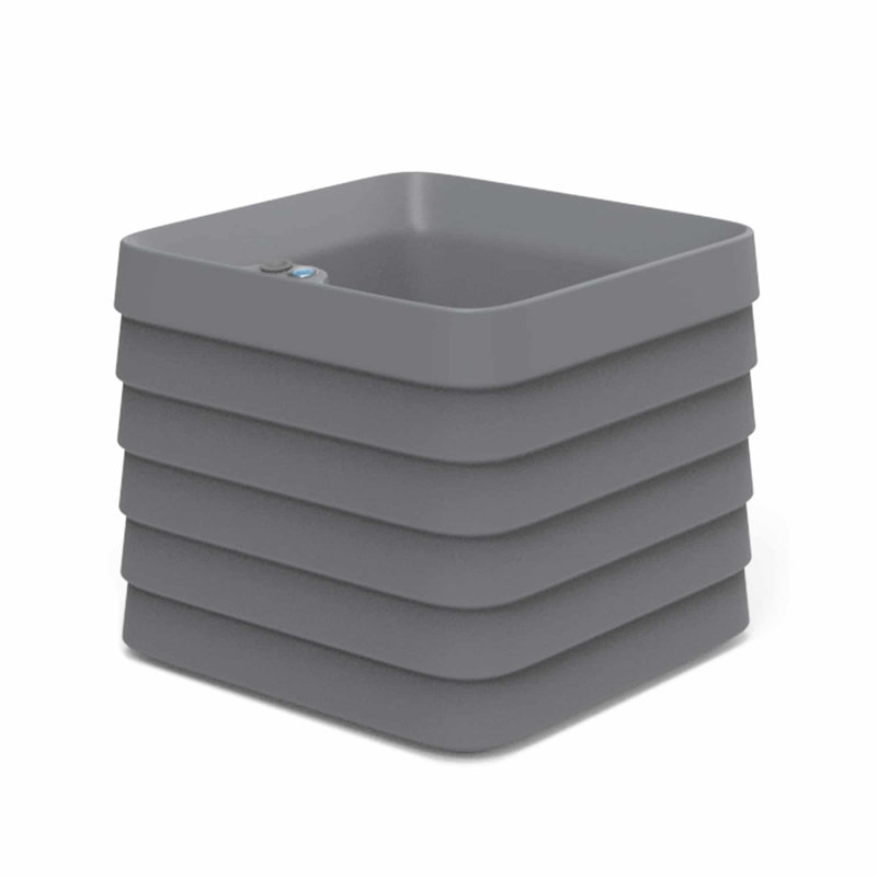 TruDrop Slat Self Watering Planter Box , Slate, 20" H x 22" W x 22" D