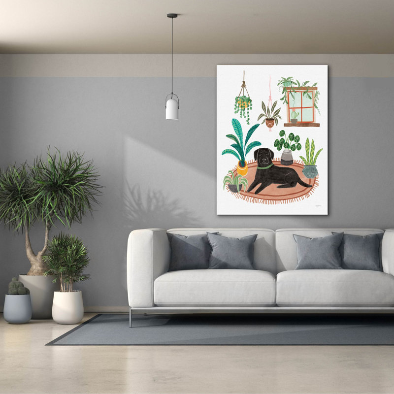 «Urban Jungle Dogs 6 White» par Mary Urban, art mural sur toile, 26 po x 34 po, H 54 po x l 40 po x P 1,5 po