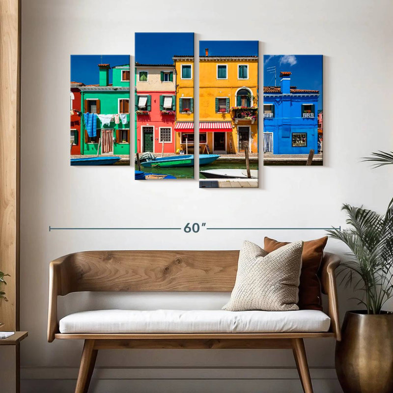 Lilie Burano Island Buildings, 32" H x 52" W