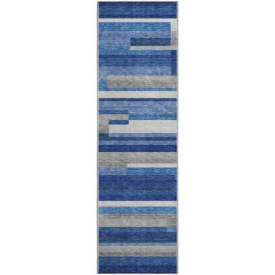 Premium Machine Washable Prisco Blue Rug