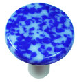 Poignée champignon en granit de 1,5 po de diamètre, Bleu cobalt / blanc, Aluminium