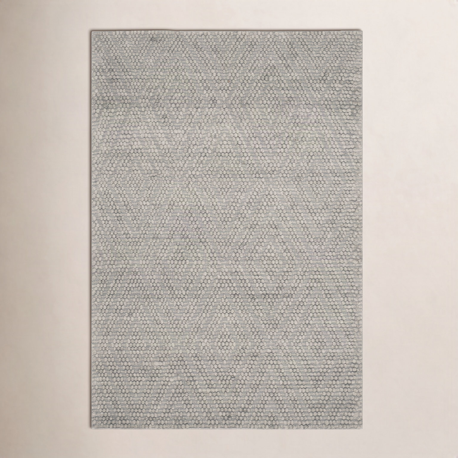 Russo Silver Hand-Woven Geometric Flatweave Rug, Rectangle 2' x 3'
