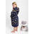 Children'S Patterned Luxury Soft Hooded Robe W/ Front Pockets Belt - NIGHT SKY