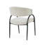 Set of 2 Fabric Side Chairs with Black Metal Legs, Beige Finish, Modern Dining Room Seating