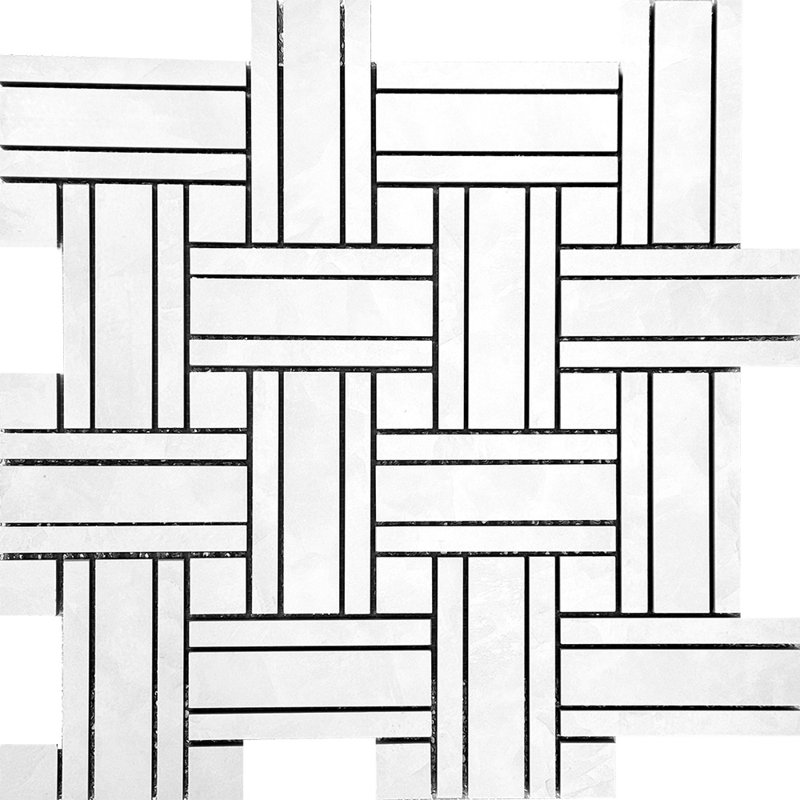 Tissage de mosaïque en porcelaine Mirage , Blanc