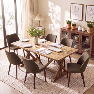 Petites chaises de salle à manger rembourrées en bois massif - Courbe ergonomique et rembourrage moelleux pour espaces multiples