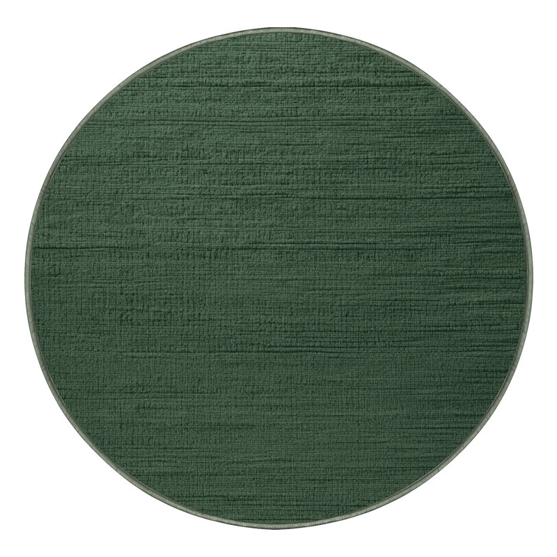 Tapis vert uni lavable à la machine, Rond 3 pi