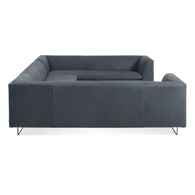 Bonnie And Clyde Sectional, Ink Genuine Leather