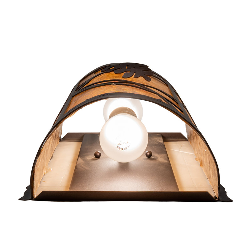 1 - Light Flush Mounted Sconce, 2, Amber, Mahogany Bronze