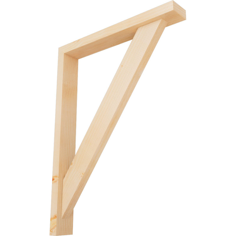 Traditional Block Bracket w/ Offset Brace, 32 x 24, 3 1/2"W Douglas Fir (Smooth)