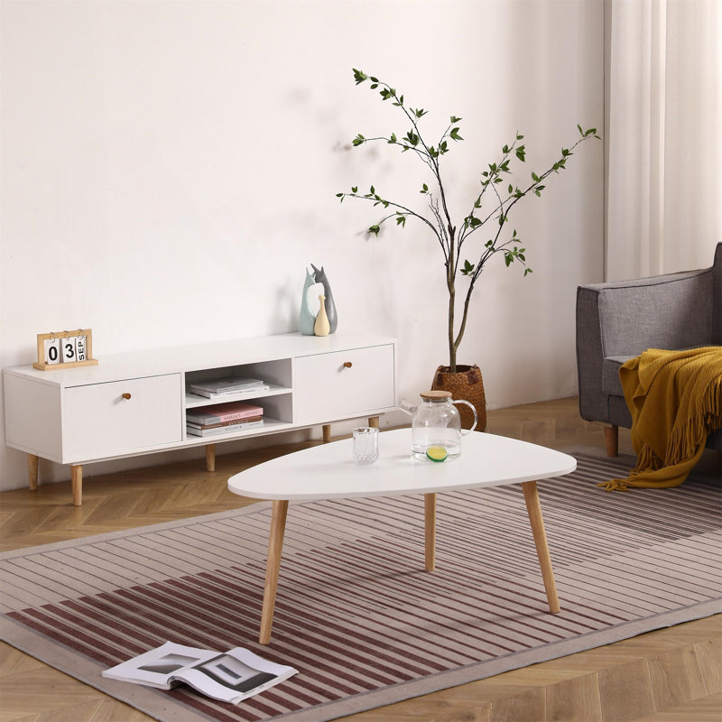 Table basse en forme d'œuf avec plateau en verre trempé et base en métal, H 16,14 po x l 37,4 po x P 27,56 po