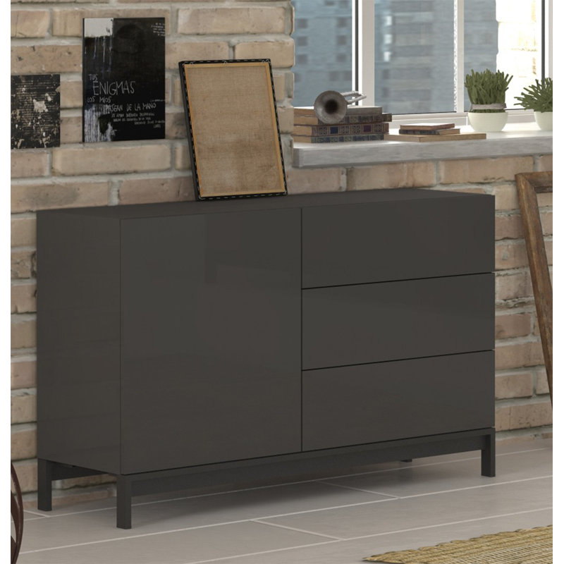 Betzalel 110cm Sideboard, Glossy Anthracite