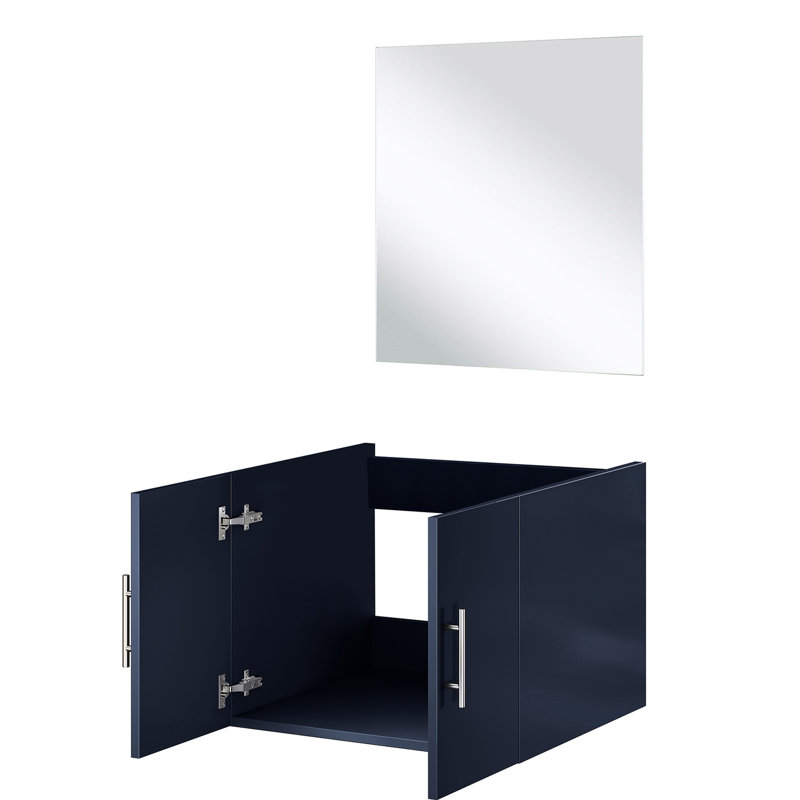 Meuble-lavabo bleu marine l 24 po x P 22 po avec miroir 18 po - Rangement spacieux Installation simple entièrement assemblée incluse et prête à l'emploi