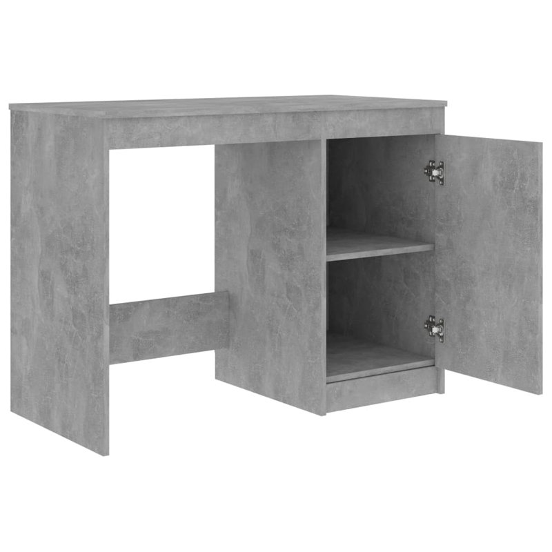 Bureau Bureau d'ordinateur Bureau avec tablettes en bois d'ingénierie, Gris béton